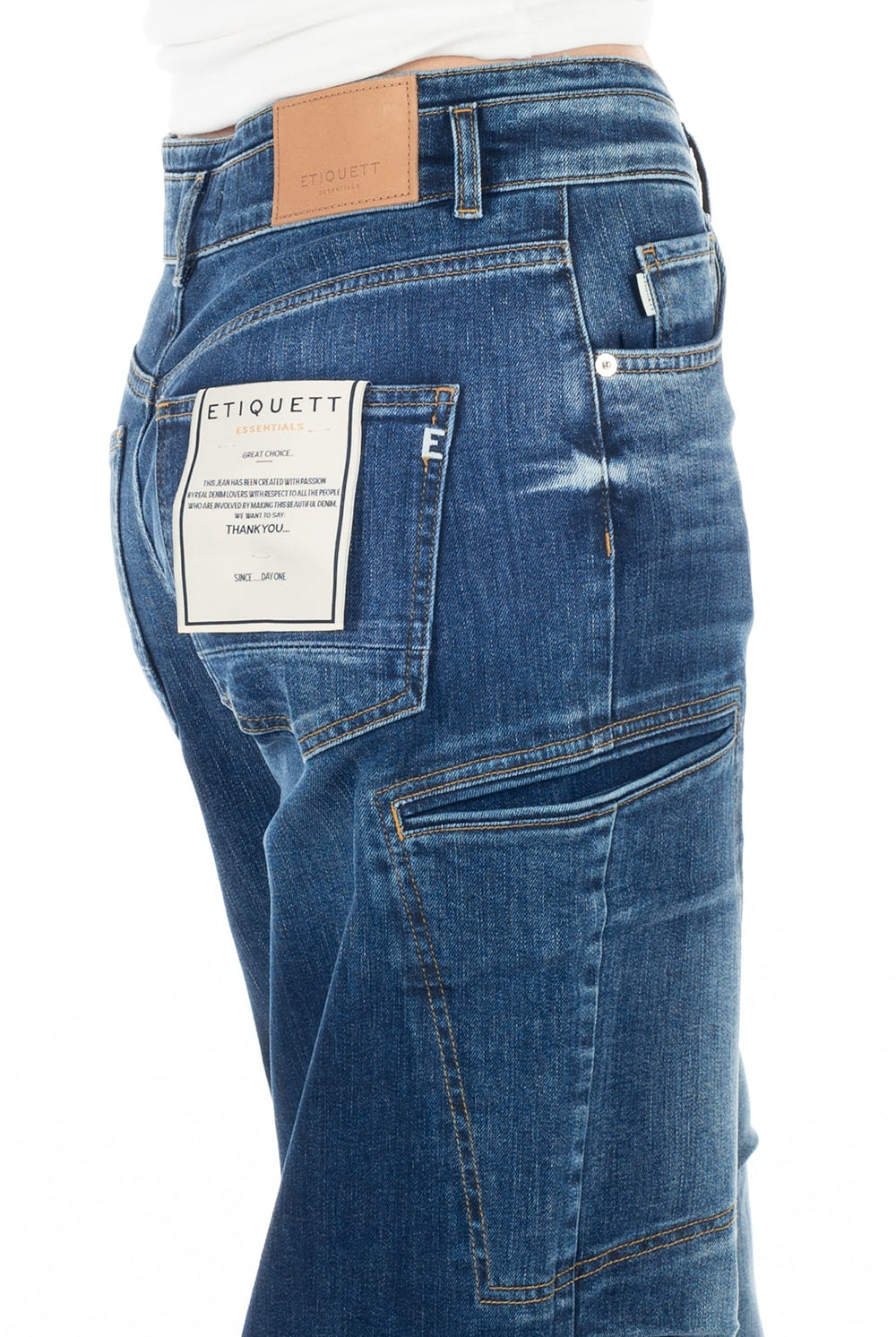 Carson Blooming Wide Leg Fit Blue Jeans Denim