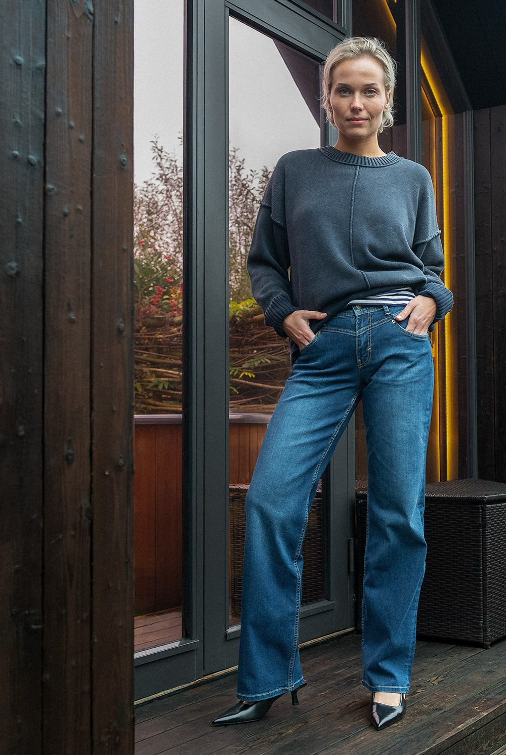 Hannah Wide Leg Fit Veneto Blue Denim Jeans