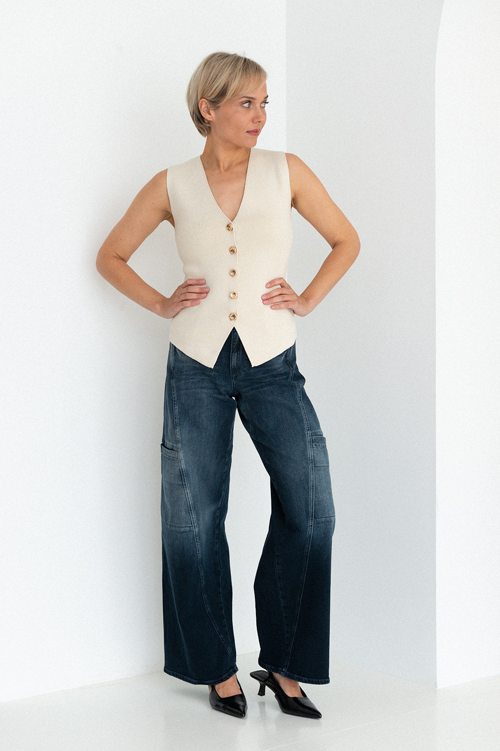 Lola Guilty Wide Leg Fit Cargopant Cargo Denim Blue