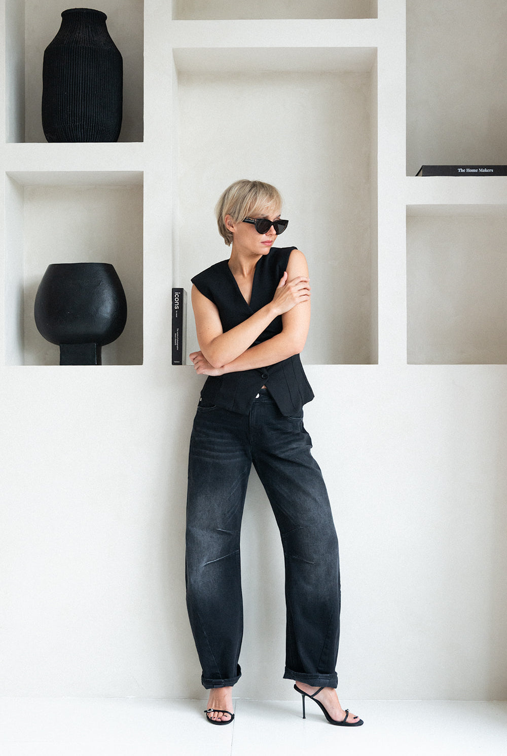 Smarty Devine Barrel Fit Black Denim Cropped Denim