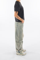 Anesta in Blue Tinted Balloon Fit Premium Denim Comfortable Jeans Sustainable [model 2]