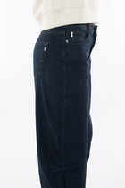 Anesta in Grey Stripe Balloon Fit Premium Denim Comfortable Jeans Sustainable [model 2]