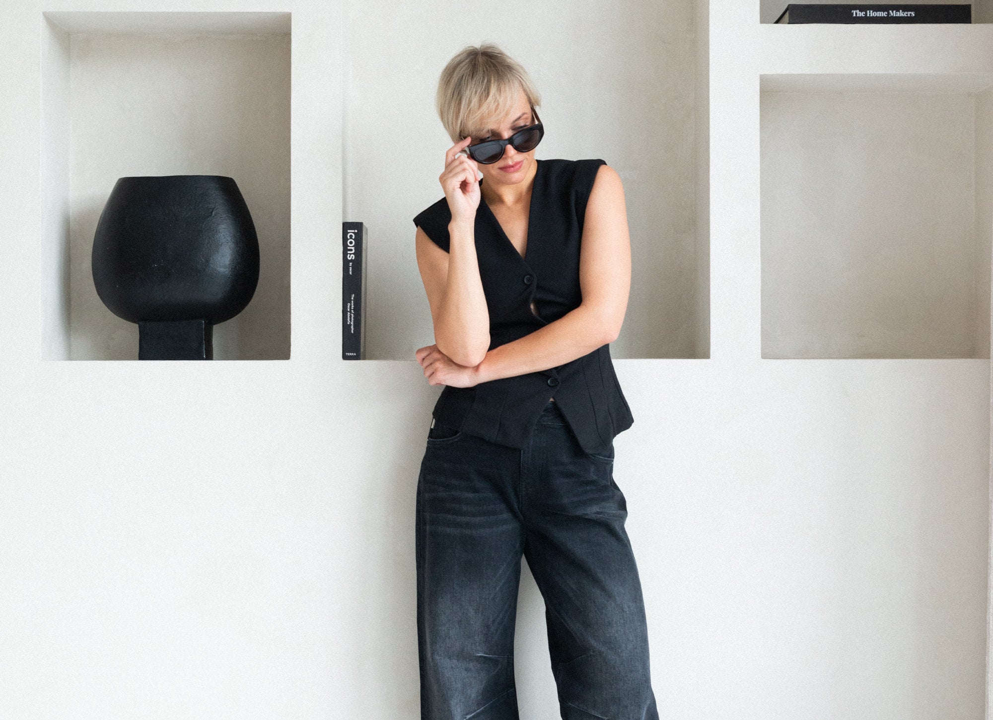 Smarty Barrel Fit Black Jeans Cropped Jeans 