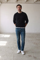 Brian in Swiss Blue Slim Fit Jeans Premium Denim Men 