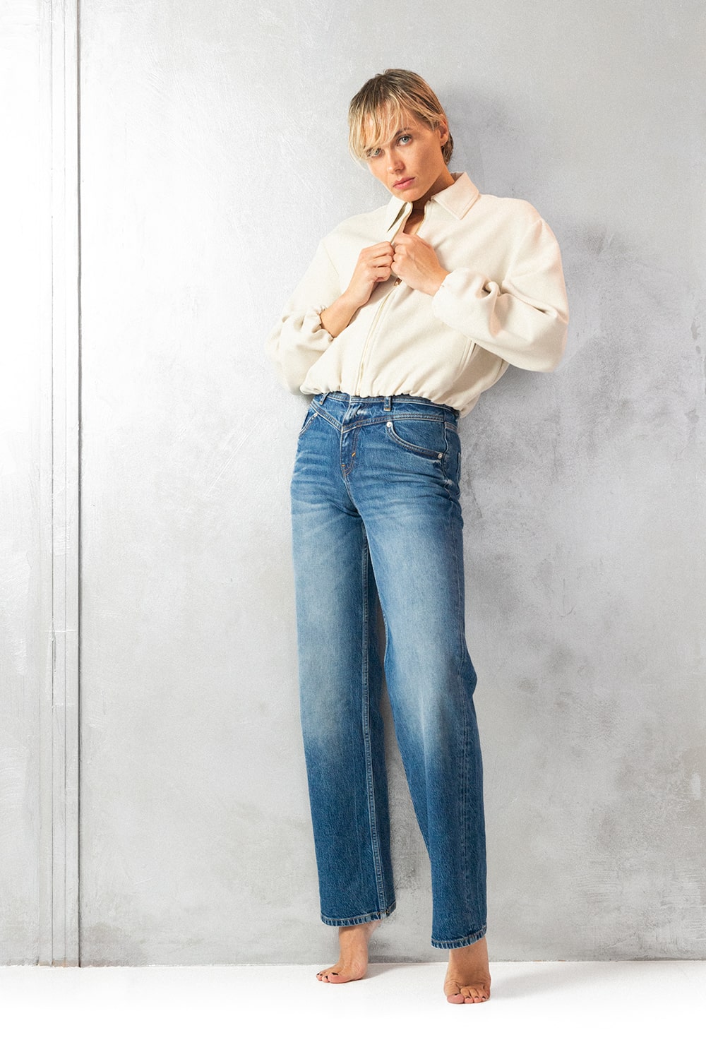 Hannah Satisfaction Wide Leg Fit Blue Denim
