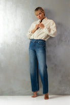 Hannah Aestetic Wide Leg Fit Blue Denim