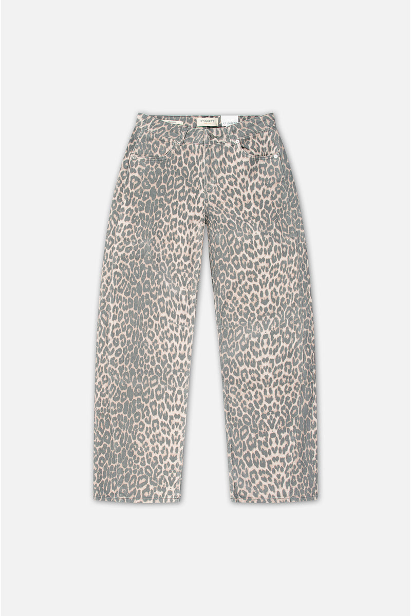 Lindy Leopard Barrel Fit Jeans