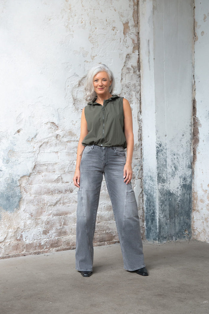 Lola in Santorini Wide Leg Fit Premium Denim Comfortable Jeans Sustainable Durable Stretch with Recovery [model 1]