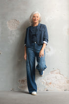 Lola in Serenity Wide Leg Fit Premium Denim Comfortable Fit [model 1]