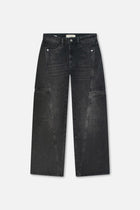 Lola in Washed Black Wide Leg Fit Premium Denim Comfortable Jeans Sustainable Durable Stretch with Recovery