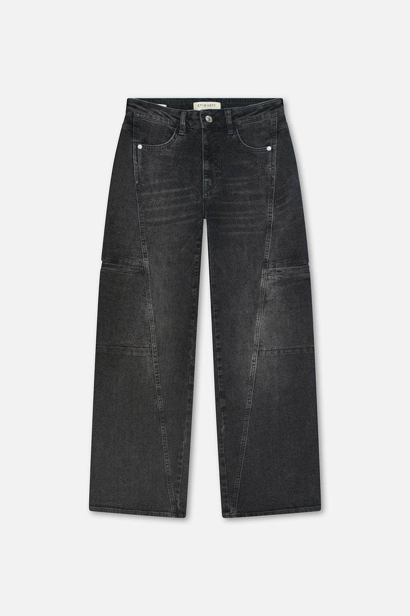 Lola in washed black wide leg fit jeans premium comfortable denim