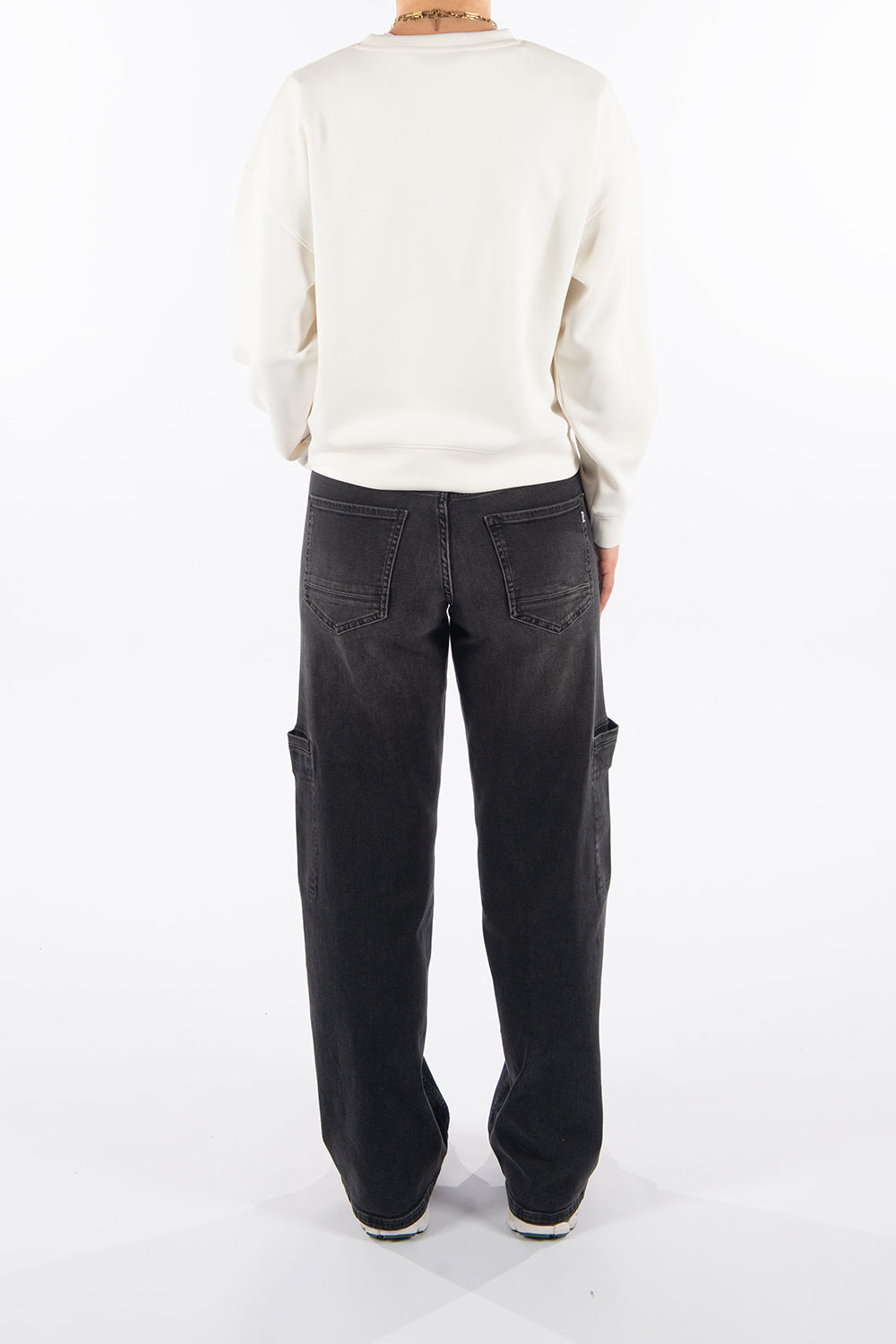 Lola in Washed Black Wide Leg Fit Premium Denim Comfortable Jeans Sustainable Durable Stretch with Recovery