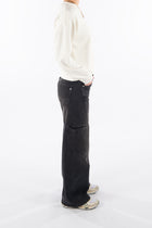 Lola in Washed Black Wide Leg Fit Premium Denim Comfortable Jeans Sustainable Durable Stretch with Recovery