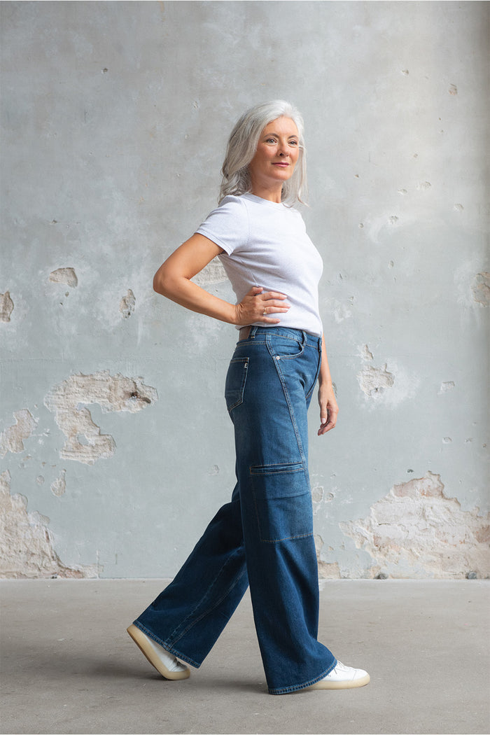 Lola in Serenity Wide Leg Fit Premium Denim Comfortable Fit