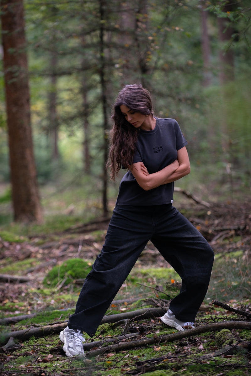 Luna in Midnight Black Balloon Fit Premium Denim Comfortable Jeans