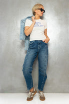 Sister Magical Comfort Barrel Fit Cropped Fit Blue Denim