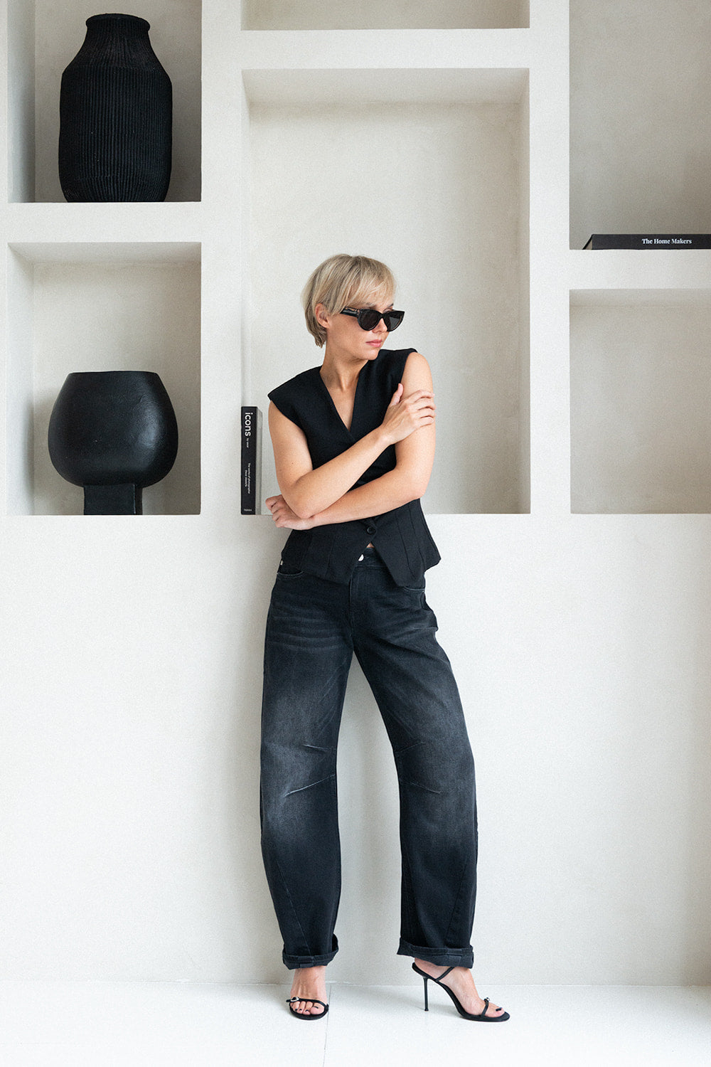 Smarty Devine Barrel Fit Black Denim Cropped Denim