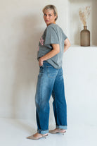 Smarty Sincerely Barrel Fit Cropped Fit Blue Denim