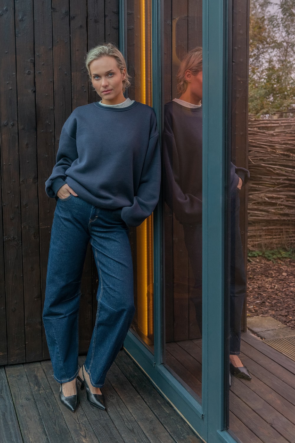 Smarty Soft Rinsed Barrel Fit Denim Jeans Blue
